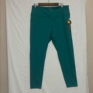 Teal High-Waisted Leggings with Pockets! Size XL